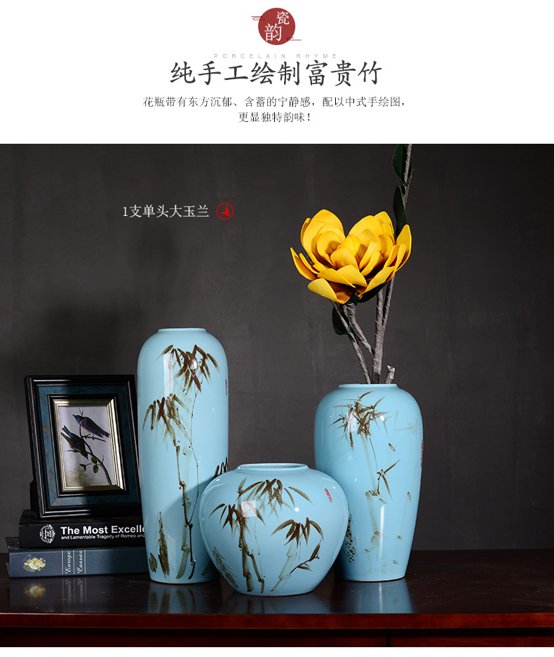 Contracted and I household ceramics creative lucky bamboo vase dried flowers zen sitting room ground adornment flower arranging furnishing articles