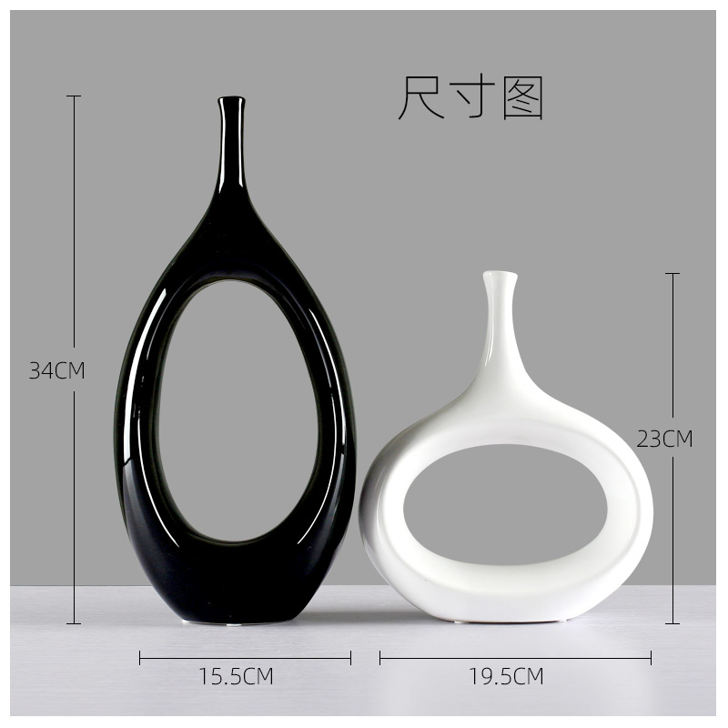 Creative ceramic household adornment move wine sitting room porch the abstract elliptic vase furnishing articles furnishing articles arts and crafts