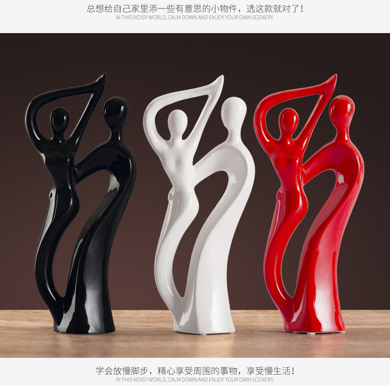 TV ark place China red ceramics handicraft lovers dancers creative living room the modern home decoration decoration