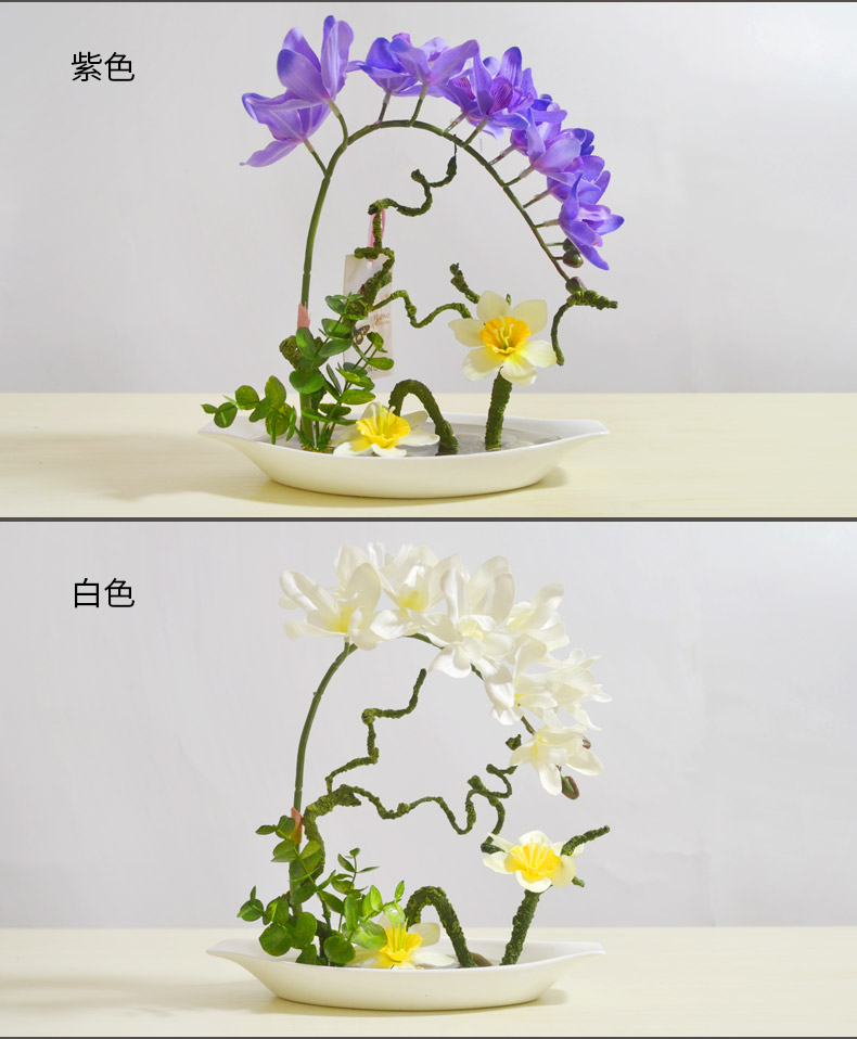 Simulation emulation silk flowers money butterfly orchid orchid fresh flowers miniascape of ceramic household act the role ofing is tasted many optional vase