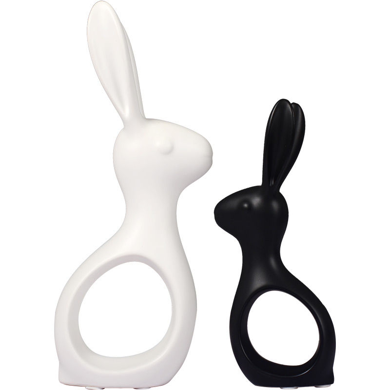 Wine accessories furnishing articles Nordic creative home sitting room decoration ceramic rabbit study TV ark, handicraft furnishing articles