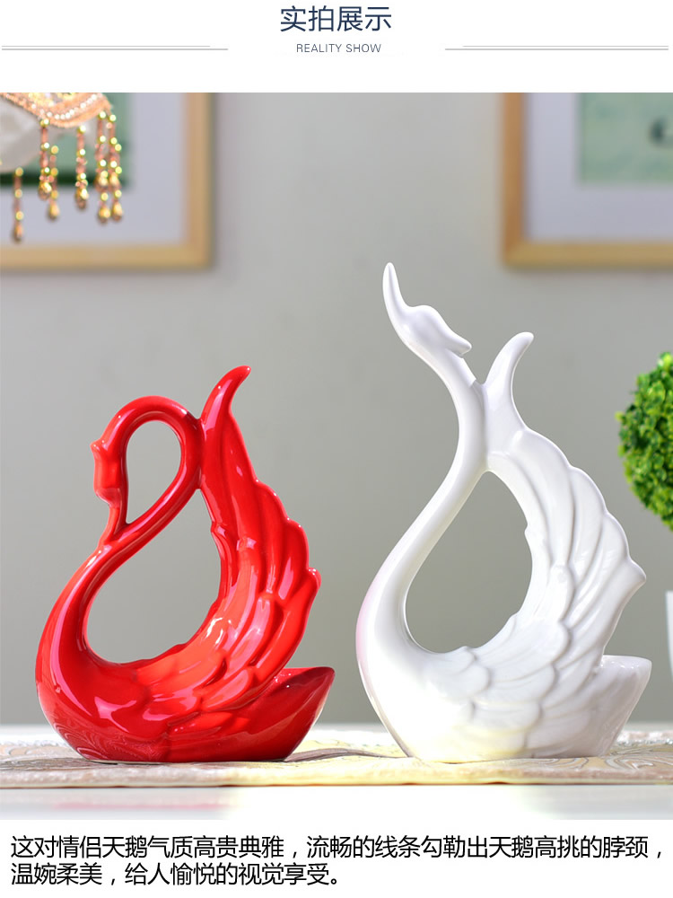 I sitting room adornment prosperous wealth dog swan feather wedding present ceramic crafts new bedroom furnishing articles