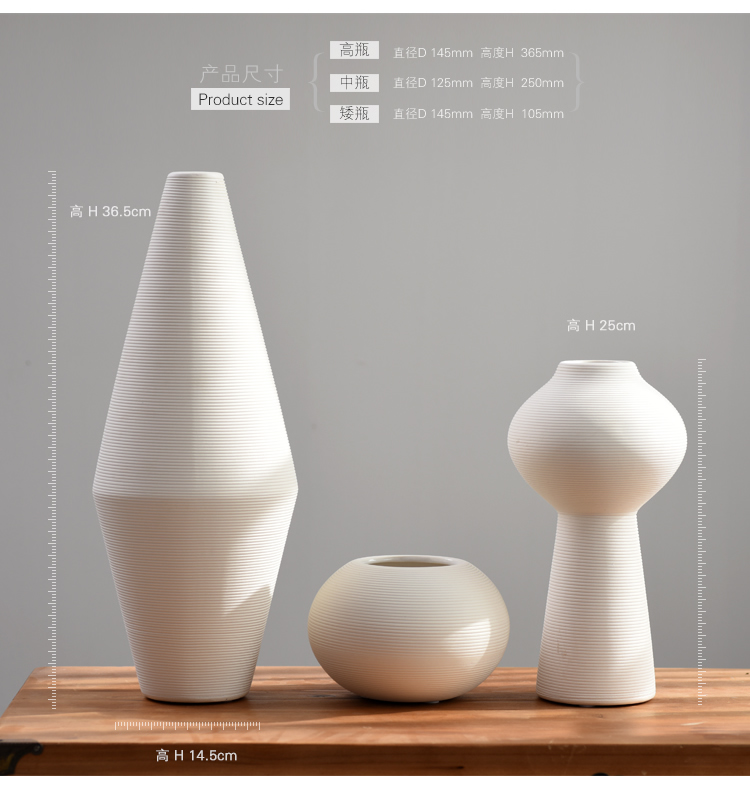 INS furnishing articles creative I and contracted sitting room white ceramic vase household soft adornment hydroponic flower vase