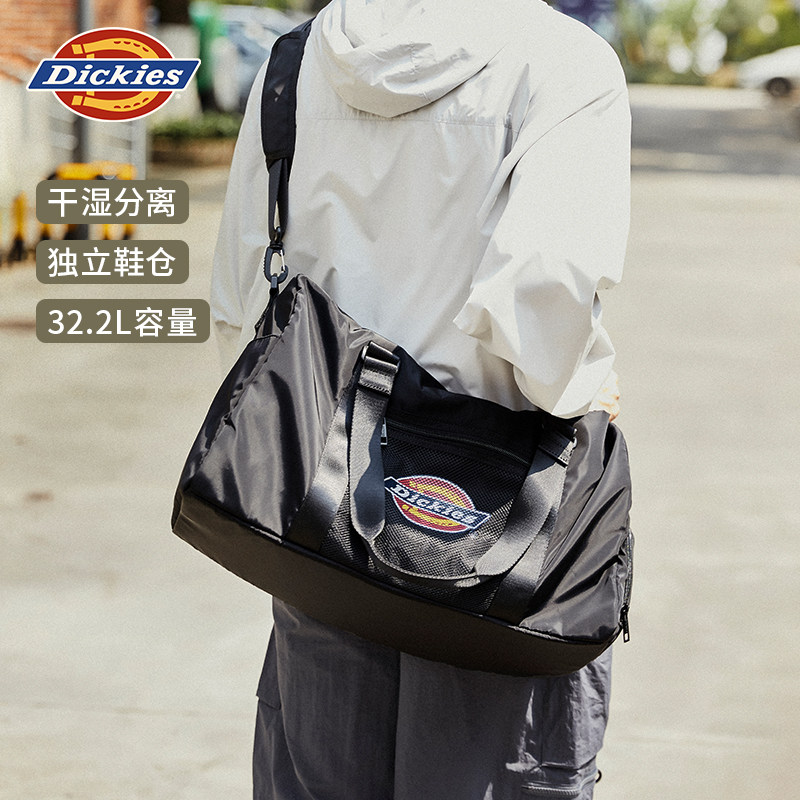 Диагональная спортивная сумка для фитнеса Dickies на одно плечо, женская сумка для сухих и влажных путешествий на короткие расстояния, мужская спортивная сумка большой емкости 24 Изображение 1