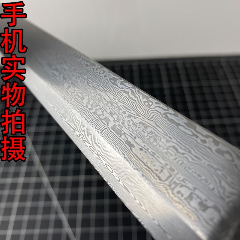 刀剑胚半成品纯手工折叠锻造百炼花纹钢长款唐横刀配件，刀身未开