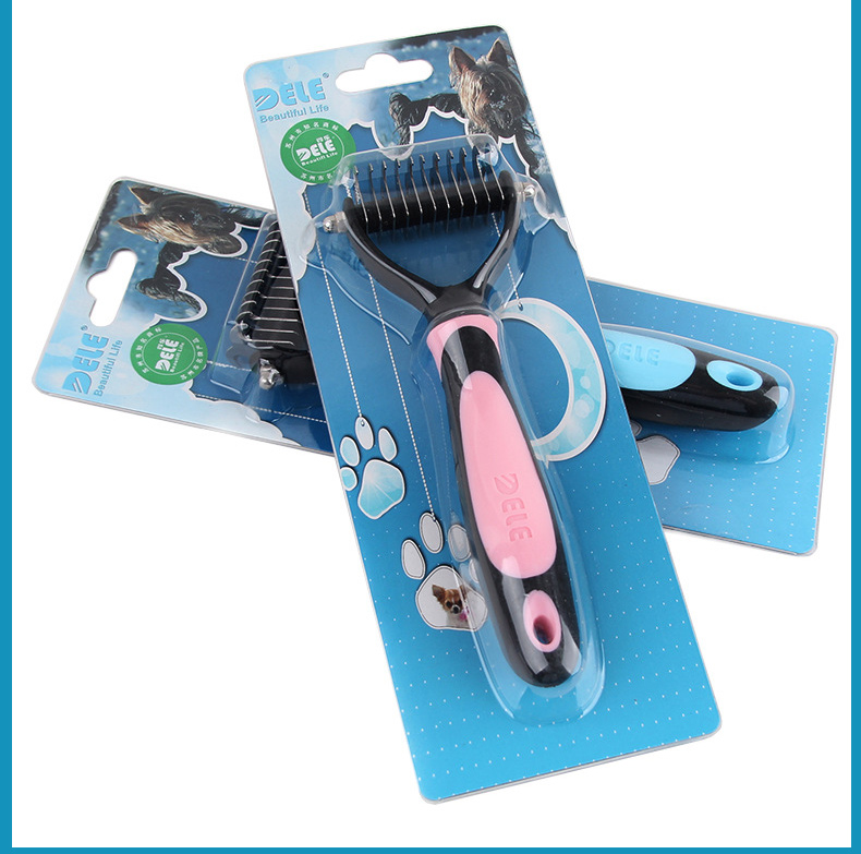 Dele pet mở 耙 comb pet cát dog comb mở knot comb để tẩy lông tóc thắt nút làm đẹp sạch nguồn cung cấp lược chải lông