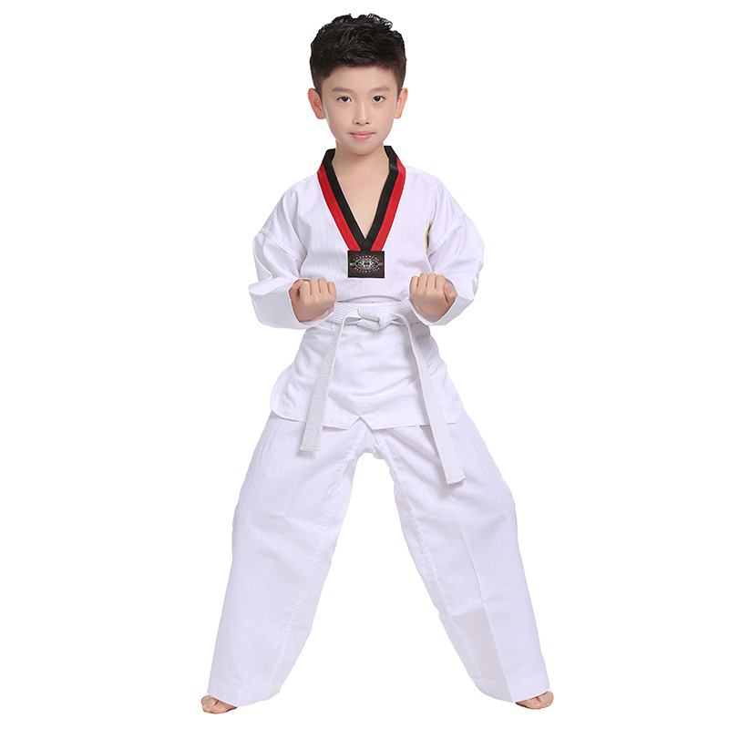 Taekwondo suit cotton children adult T C blended men's and women's training suit long-sleeved short-sleeved martial arts suit fighting