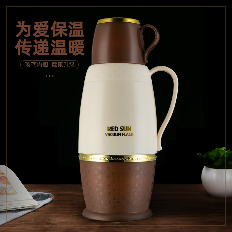 Home General Hot Water bottle mini student warm bottle portable outdoor insulation bottle glass inner gall pot cart kettle