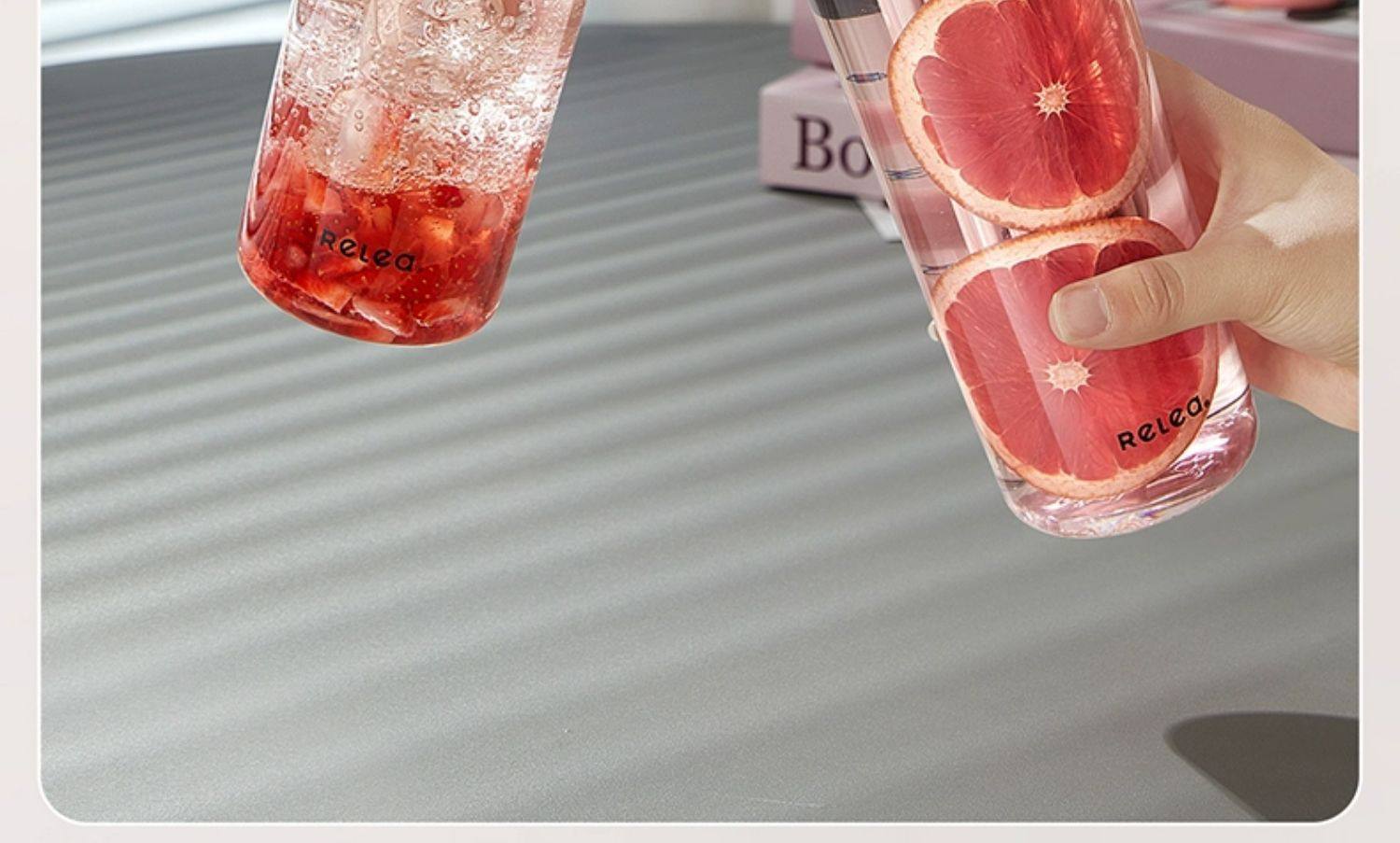 【中國直郵】物生物 2024新款吸管水杯 大容量運動吸管杯 高顏值Tritan杯 花境粉-600ML