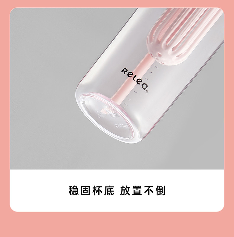 【中國直郵】物生物 2024新款吸管水杯 大容量運動吸管杯 高顏值Tritan杯 花境粉-600ML