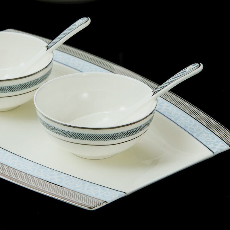 Far industry - European - style key-2 luxury ipads porcelain tableware suit dishes of jingdezhen ceramic porcelain gift set blue dream