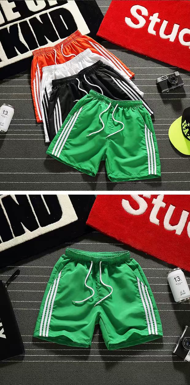 Mùa hè lưới đỏ Slim 3 điểm tinh thần quần short nam 2 điểm 2018 xã hội người đỏ nhanh với cùng một đoạn ba điểm thủy triều quần jean nam đẹp
