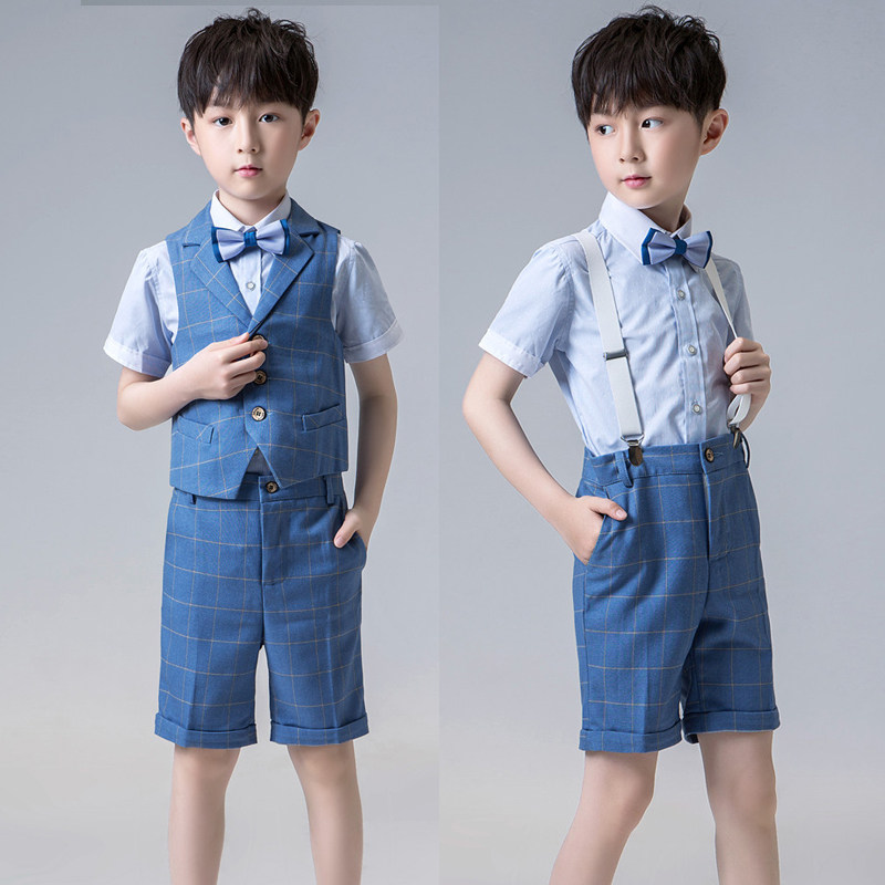 Boys small suit suit 2019 summer performance clothing children's performance clothing vest three-piece flower girl dress summer