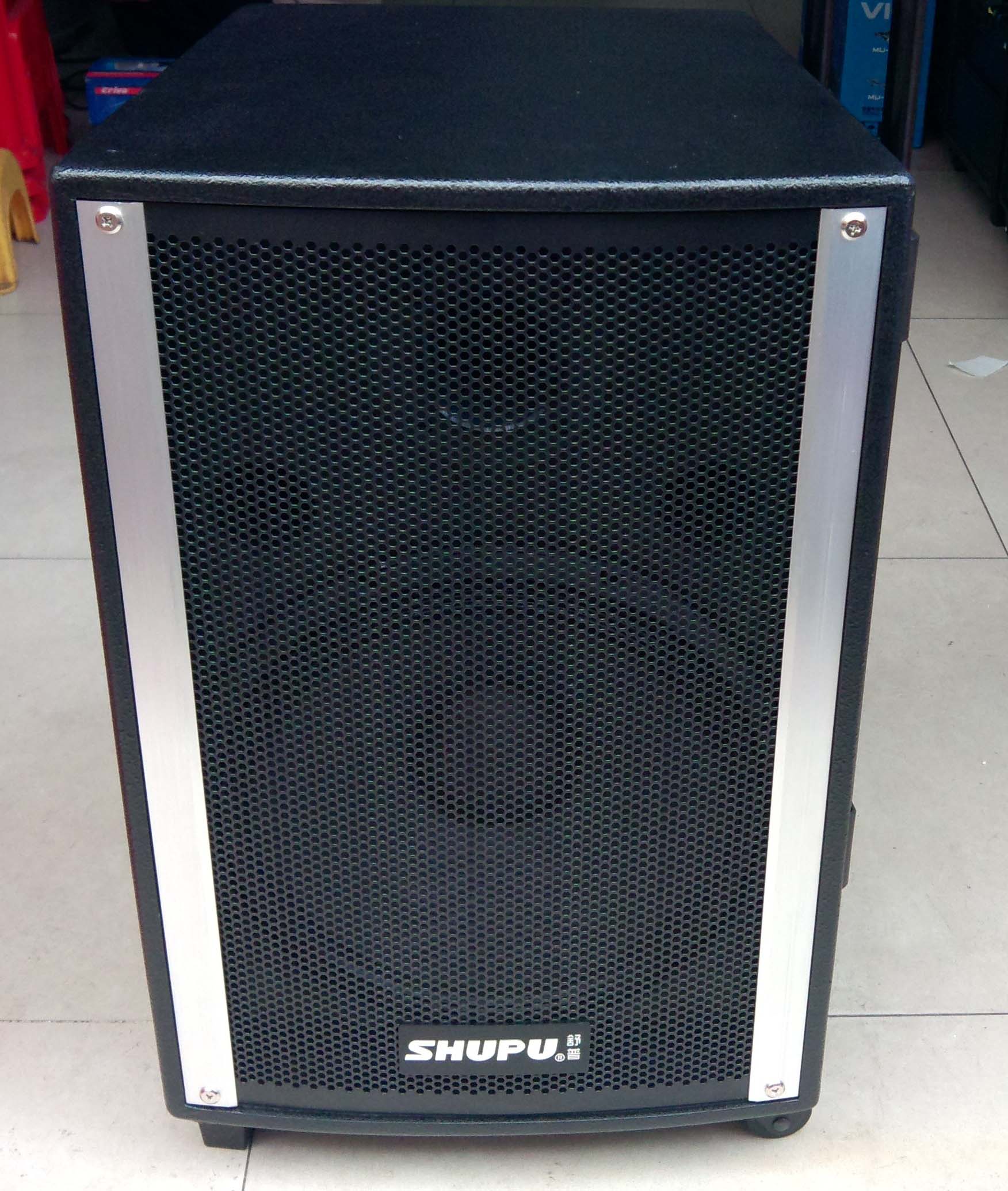 SHUPU AT-315 pull rod battery speaker dual wireless microphone Karaoke self-driving travel audio