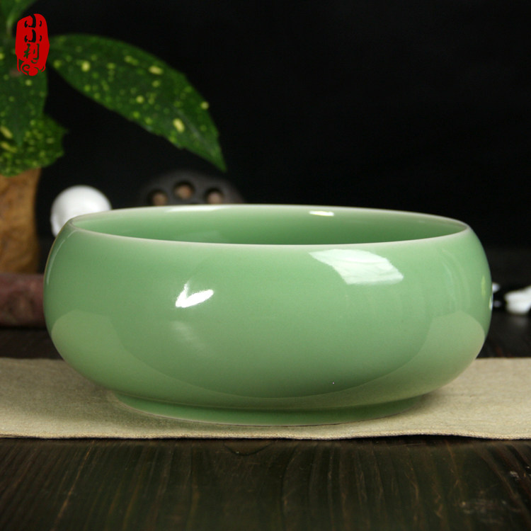 Small Litzinger Porcelain Aquittoon Porcelain room Four precious pens Xian ceramic Wenhouse supplies Process Gift swing decorated tea Xian spittoon