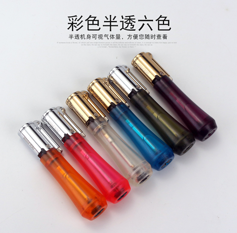 288 Cá heo bật lửa thẳng vào bánh xe gió Flint nhẹ cá tính thời trang sáng tạo bơm hơi điều chỉnh lửa bật lửa dài
