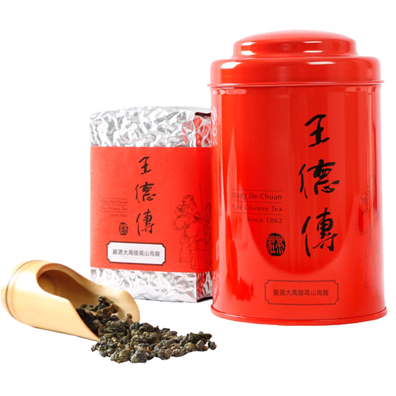王德傳臺灣高山烏龍茶嚴選大禹嶺150g烏龍茶中紅罐裝高山烏龍茶送禮用