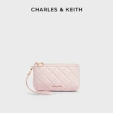 CHARLES&KEITH Осенне-зимняя женская сумка CK6-20681130, мягкий кошелек на запястье со стеганой ромбической молнией для женщин