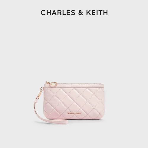 CHARLES&KEITH Осенне-зимняя женская сумка CK6-20681130, мягкий кошелек на запястье со стеганой ромбической молнией для женщин