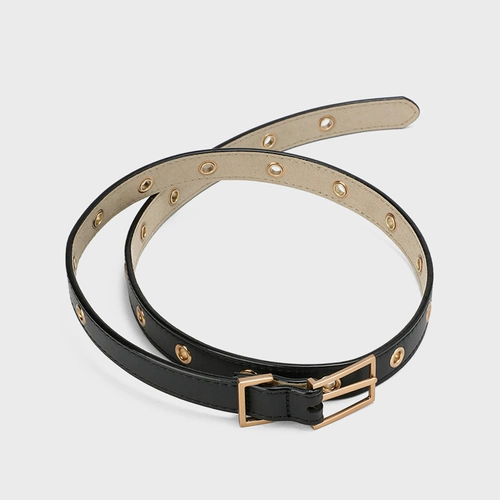 CHARLES&KEITH Легко подходящие аксессуары. CK4-32250225 женский однотонный тонкий ремень с металлической квадратной пряжкой