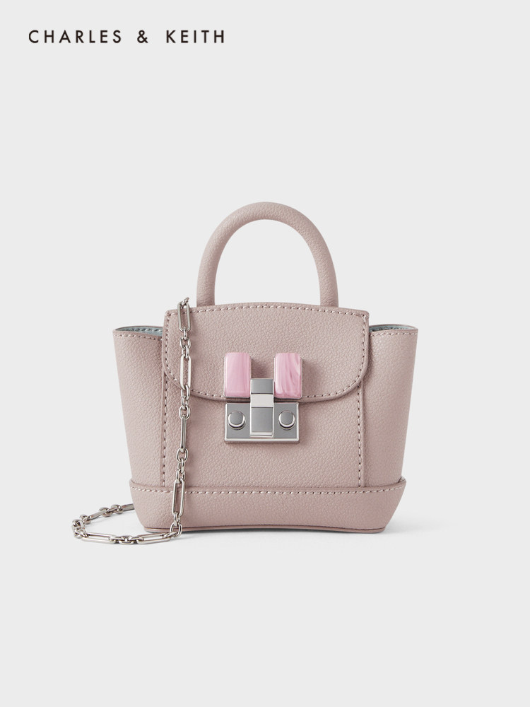 CHARLES & KEITH Mini bag CK6-30270573 Metal buckle chain shoulder bag FEMALE