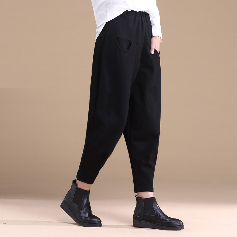 Harem pants women's spring and autumn loose pants nine points sports dad big size new Luo radish summer thin casual pants