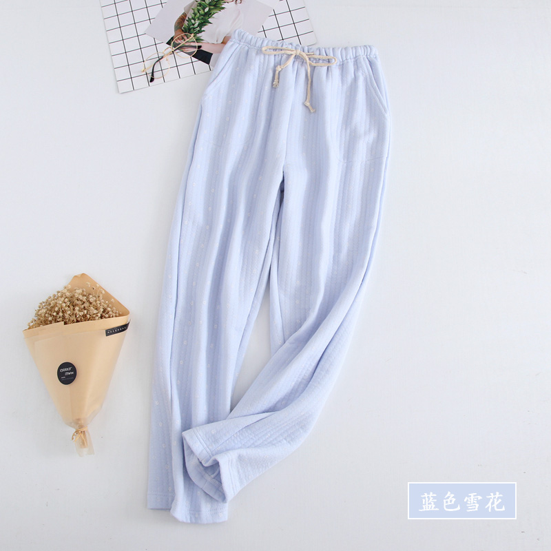 Trang chủ Quần Cotton Pyjama Quần dày Làm dịu Quần mùa thu Mùa đông Dệt kim Cotton Ấm không khí Lớp rộng Kích thước lớn quần thun nam