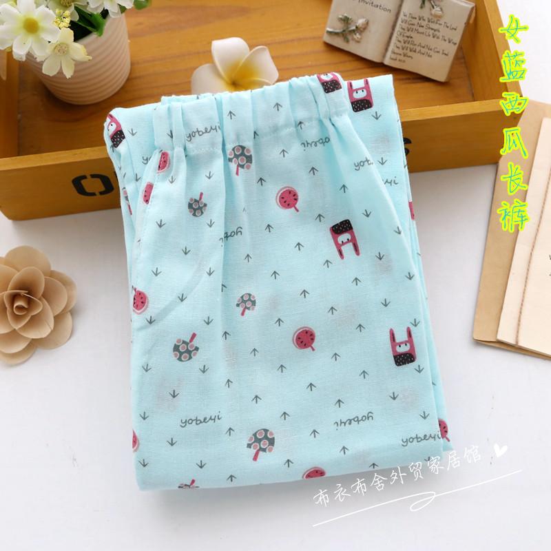 Mùa xuân, mùa hè và mùa thu mới đồ ngủ nữ quần đan Nhật Bản quần cotton nhà cotton đôi gạc quần lỏng quần tây nữ