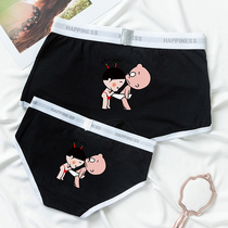 Couple underwear cotton suit mens boxer pants cute creative personality cartoon cotton underwear womens triangle