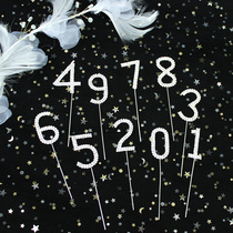 Special clearance cake decoration insert Diamond digital card birthday party dessert plug-in