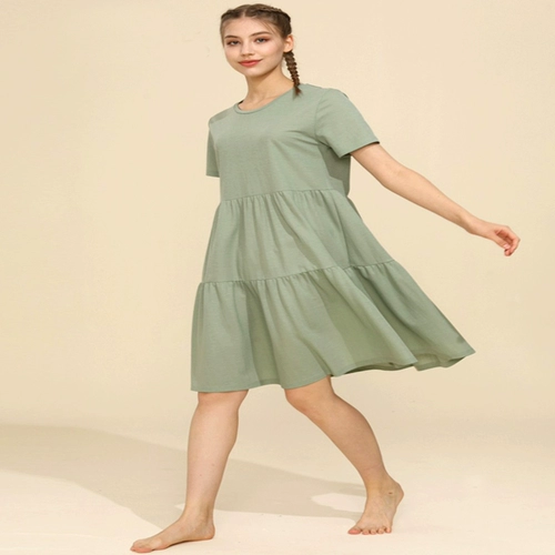 小护士 Тонкая юбка, пижама для отдыха, платье, короткий рукав, большой размер