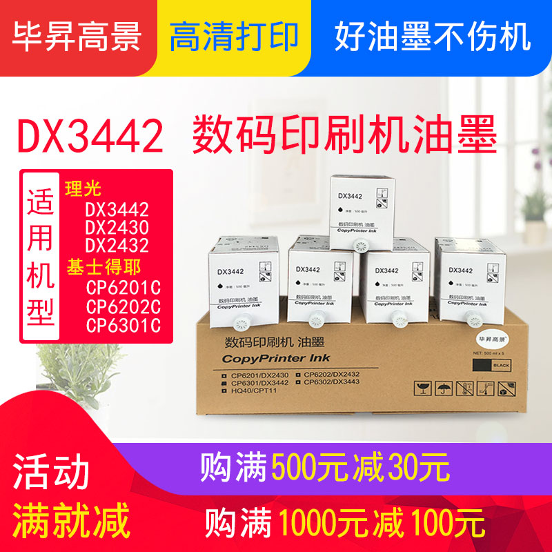 Bi-elevated view speed printing machine inks apply Ricoh DX3442 Kisses CP6301 