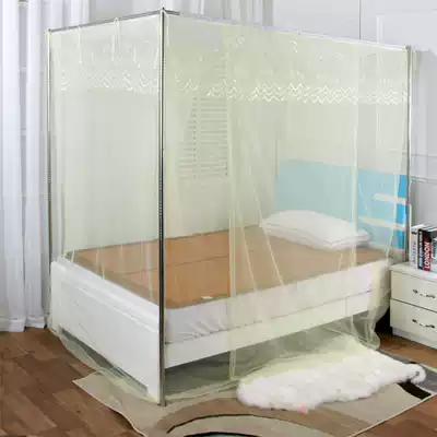 Mosquito net household 1 5m 1 8m bed old-fashioned grain square top single double door through Rod landing Bracket 1 2 meters 2 0x2