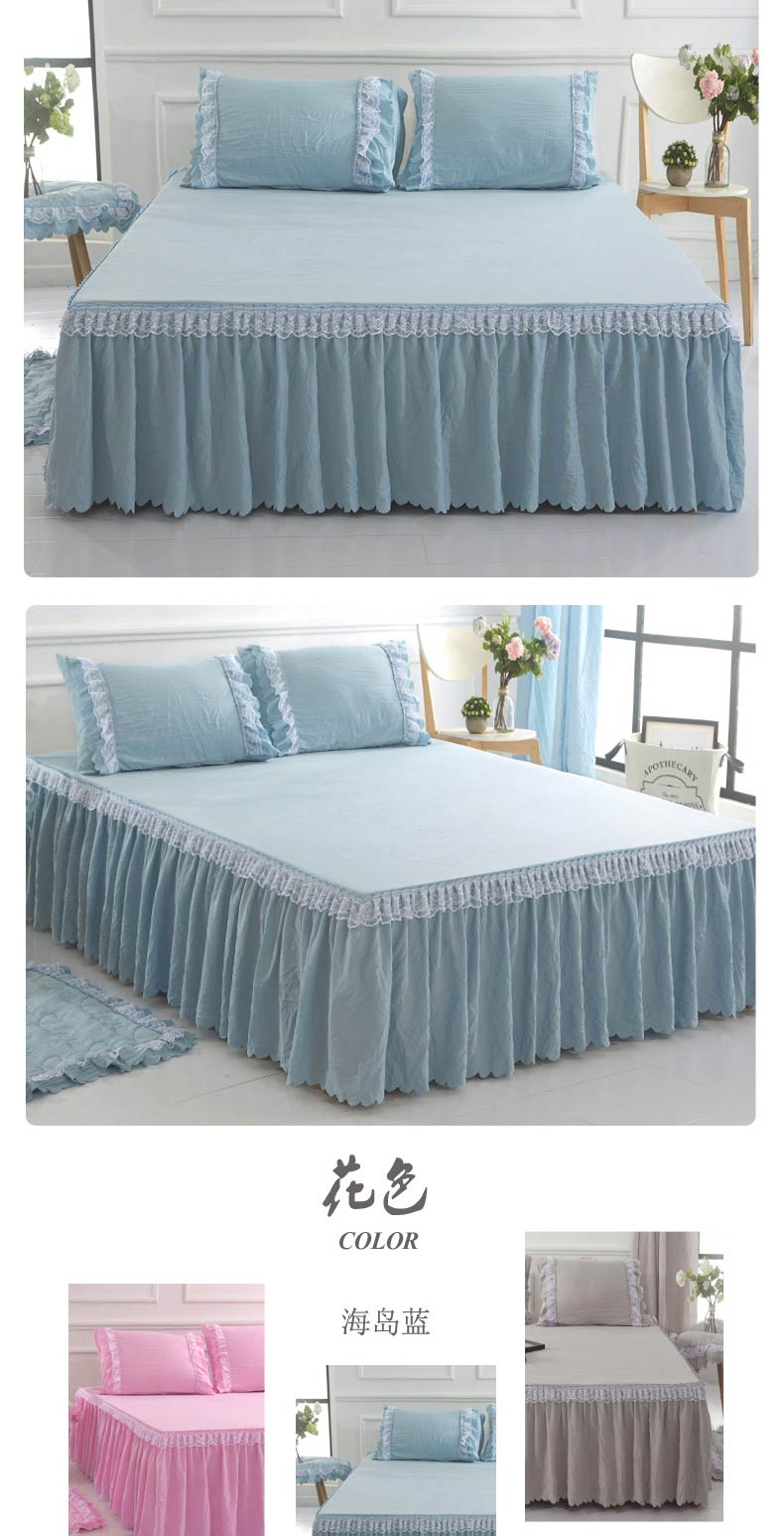 giường châu Âu bông rắn một mảnh váy đồng bằng 1.5m1.8 chúa ren m 2,0 m Simmons tay - Váy Petti drap giường có viền