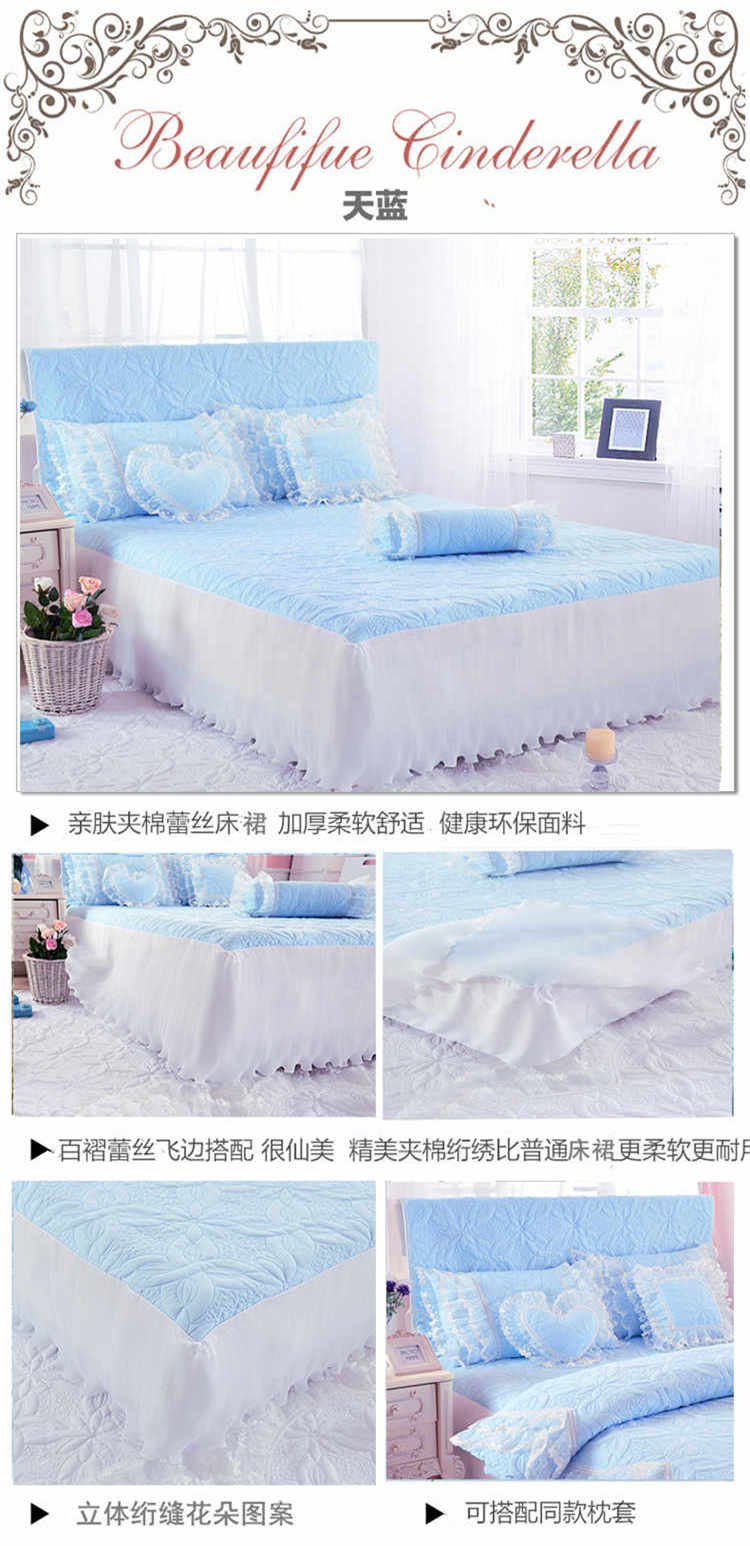 Phiên bản tiếng Hàn của váy ngủ bằng vải bông và bông phủ giường đơn màu 1,5 / 1,8 m Công chúa trải giường khăn trắng trải giường spa