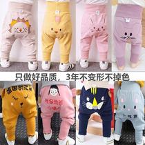 Baby Pants Spring Autumn Girl Child Care Belly Big Pp Pants Foreign Air Baby Spring Clothing High Waist Fart Pants Boy Casual Child Pants