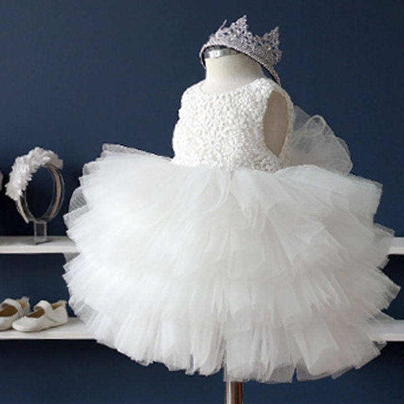 Girl's dress Princess girl pumpoo baby flower wedding yarn piano show dress sleeveless piano high-end spring and autumn