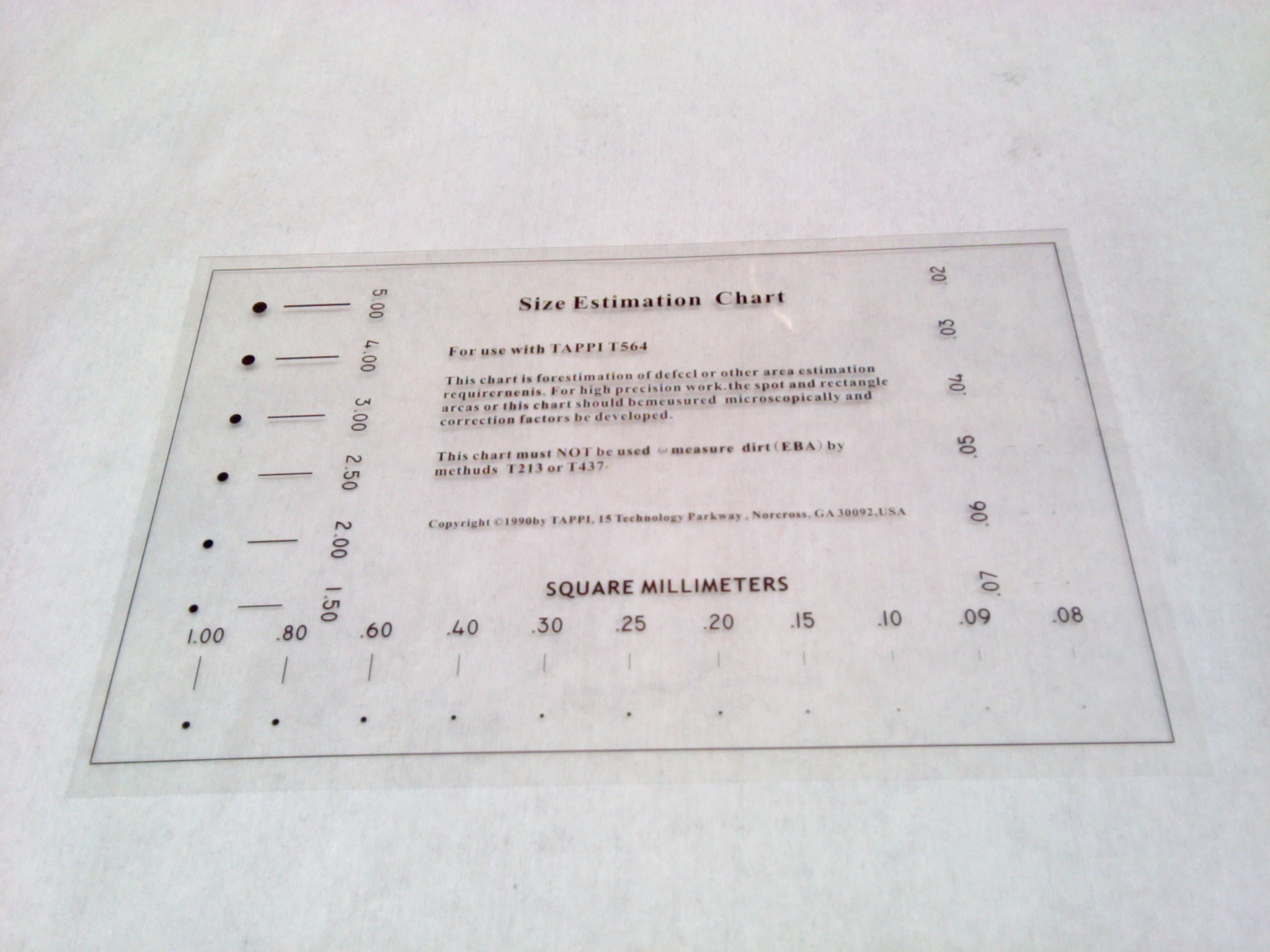 American TAPPI standard T564 T213 T437 high-precision point gauge black dot gauge wire gauge stain gauge film ruler