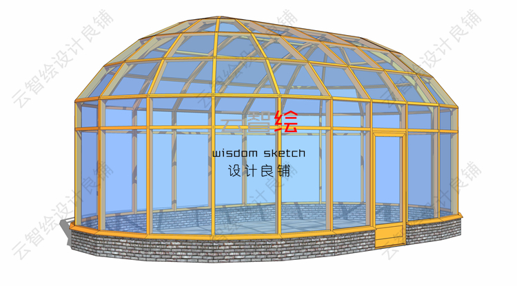 T22 大棚温室sketchup SU模型生态观光农业采摘园景观-24