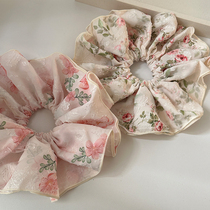 Super large head flower Korean sweet floral large intestine hair tie cute girl flower headband ponytail hair tie for women
