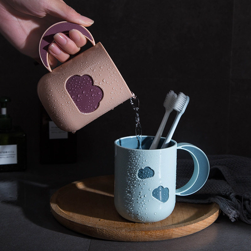Creative with handle gargling cup lovers toothbrush cup dental cylinder mug Cloud Dot washing Cup water glasses