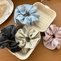 South Koreas Dongdaemun new striped large intestine hair ring ins style ball hair ring versatile hair rope headband flower girl