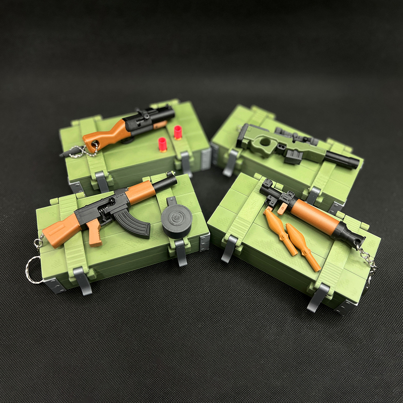 Mini 3D Printed Classic Replica Equipment Model Keychain Pendant Trendy Military Accessories Gaming Desktop Ornament