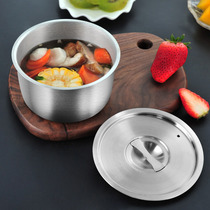 304 stainless steel baby supplemented with steamed egg bowl spoon bowl steamed egg flush with lid household baby rice bowl stew