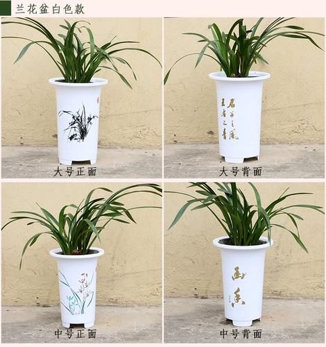 老花农 Черный пластиковый большой цветочный горшок, орхидея, увеличенная толщина