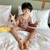 Children's pure cotton round neck boneless underwear set autumn and winter