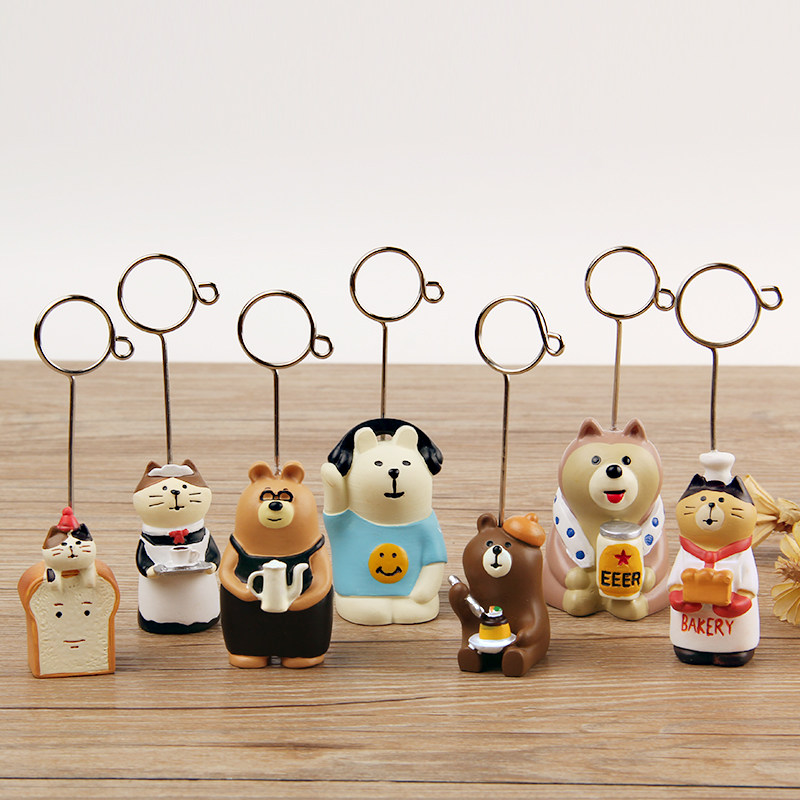 Uncle Harry Japanese style and wind animal message clip cute cat sticky note clip desktop decoration decoration card holder