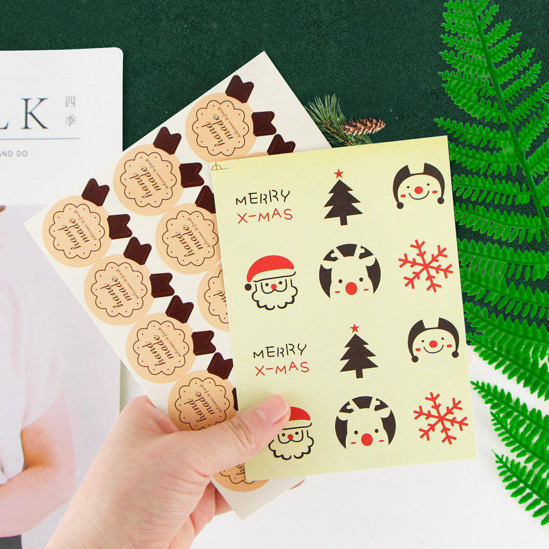 Christmas Little Things Sticker Creative Festival Handmade Diy Hand Ledger Gift Decoration Boxed Children Baking Closure Stickers