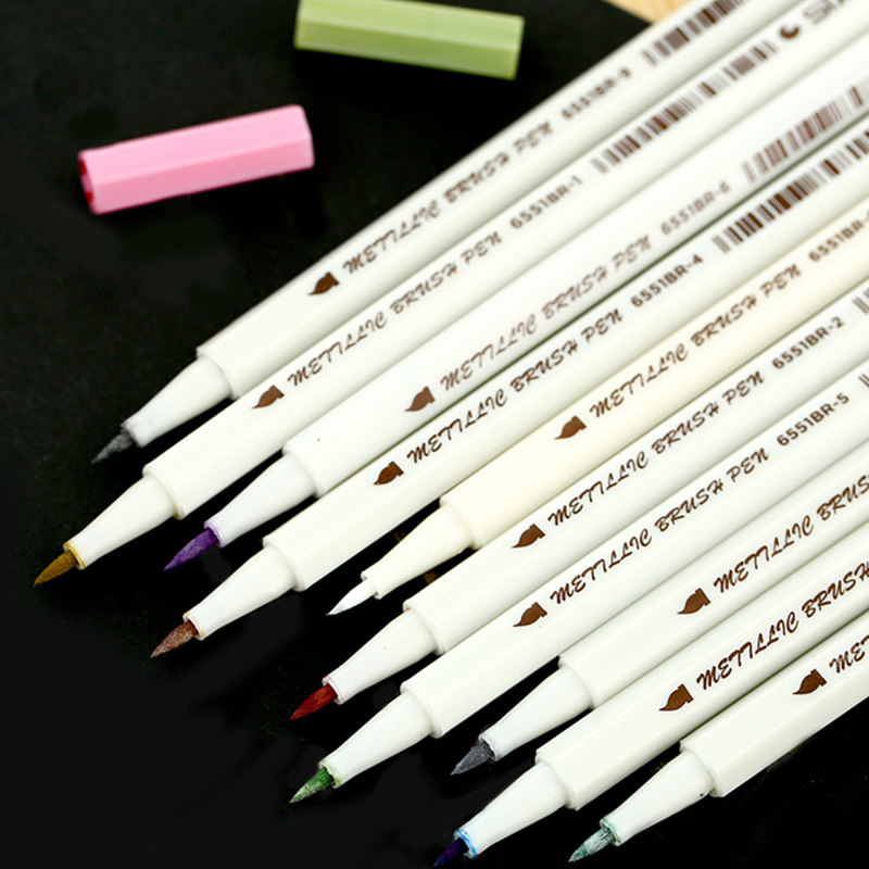 Stametal Pearlescent Color Soft Pen Brush Pen 10 10 Color Paint Pen Color pen Decorative Graffiti graffiti