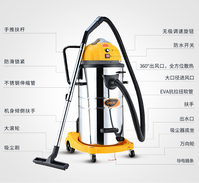 máy hút bụi cầm tay xiaomi Jinghua máy hút bụi công nghiệp thương mại 1800W rửa xe công suất cao nhà máy xưởng máy hút bụi mạnh hút nước - Máy hút bụi motor hút bụi